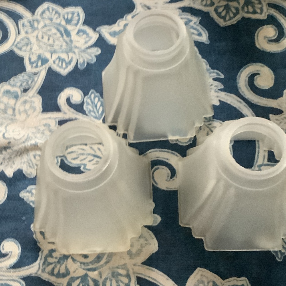 Frosted‎ Glass Lamp Shades - Set of 3